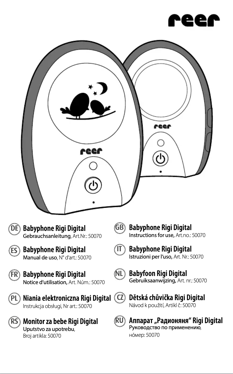 Image de la première page du manuel de l'appareil Rigi 50070