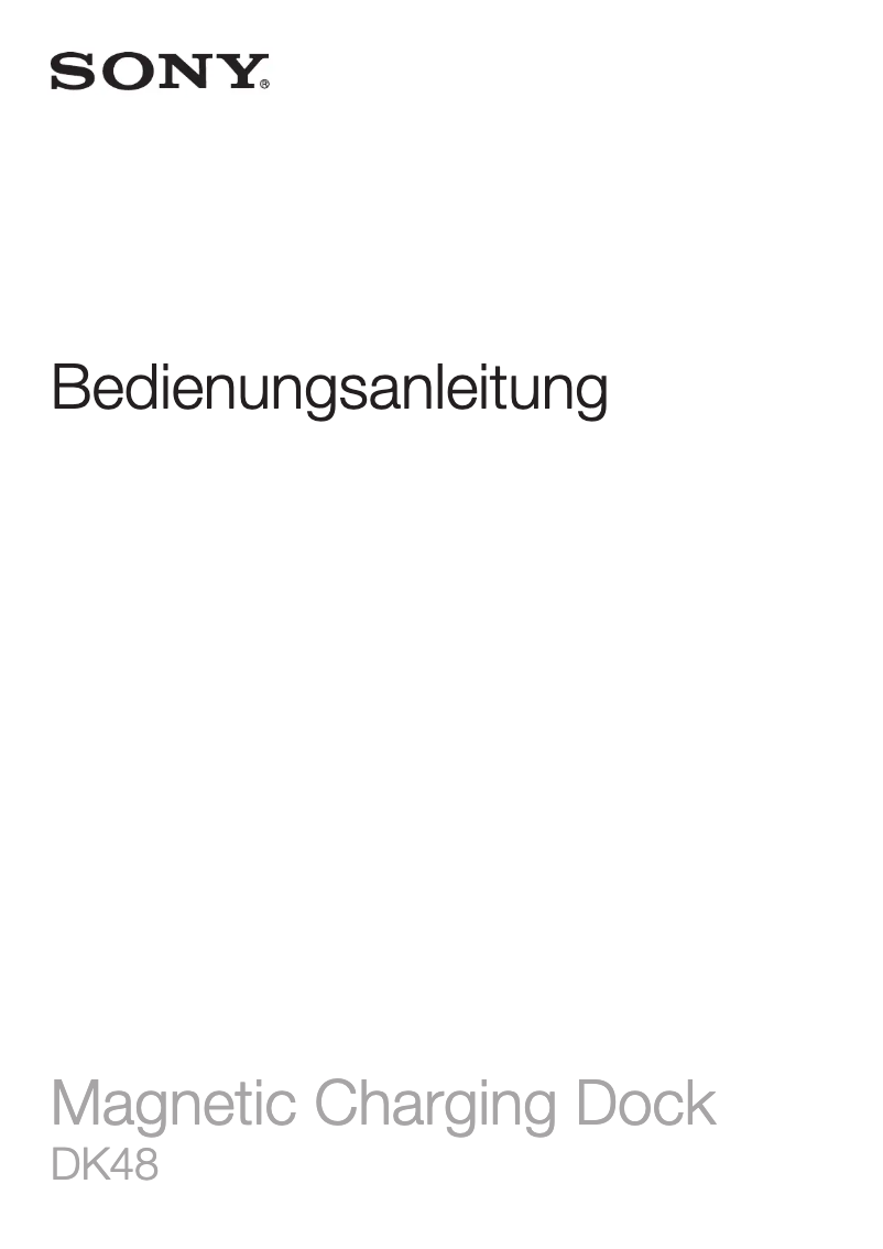 Page 1 de la notice Manuel utilisateur Sony DK48