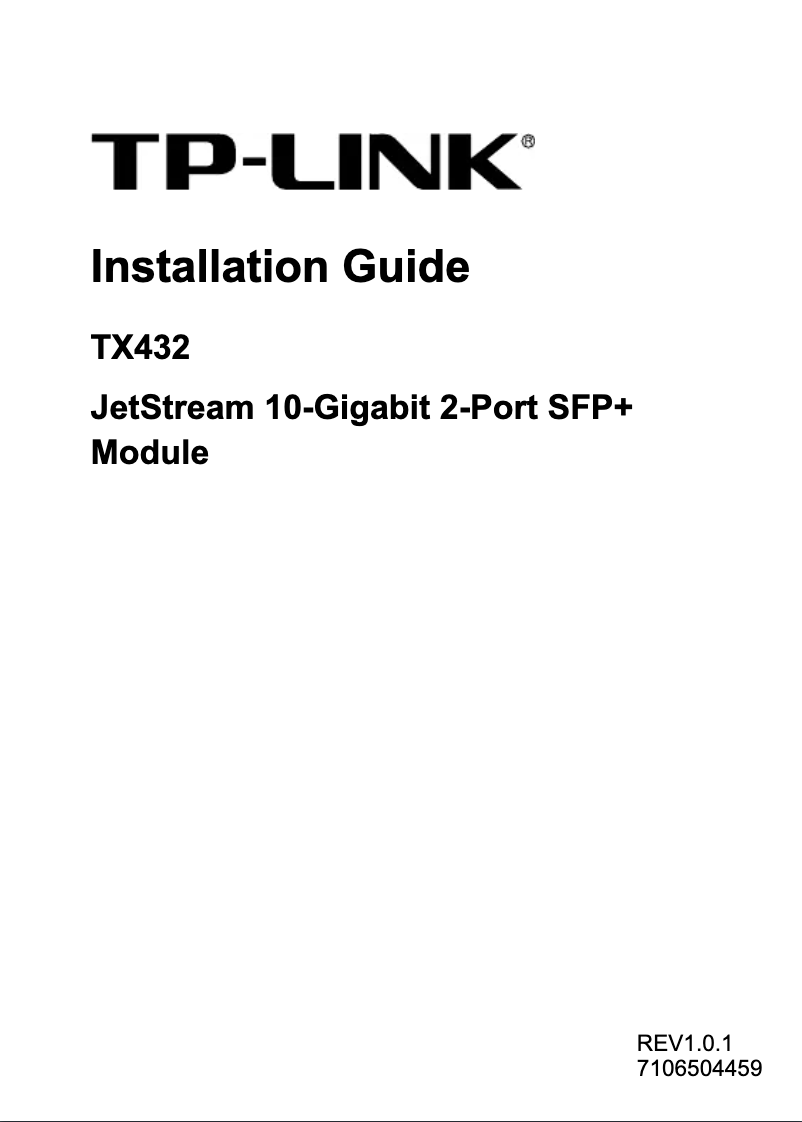 Page 1 de la notice Mode d'emploi TP-Link TX432