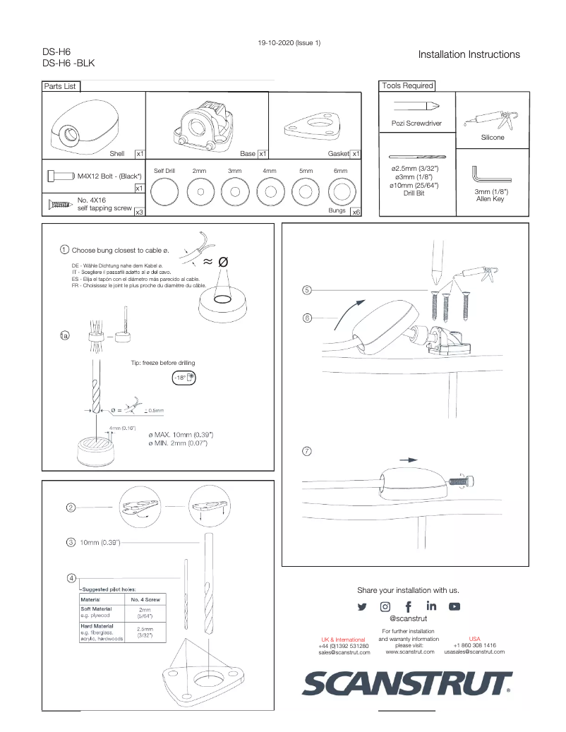 Page n°1 - Manuel utilisateur Scanstrut DS-H6