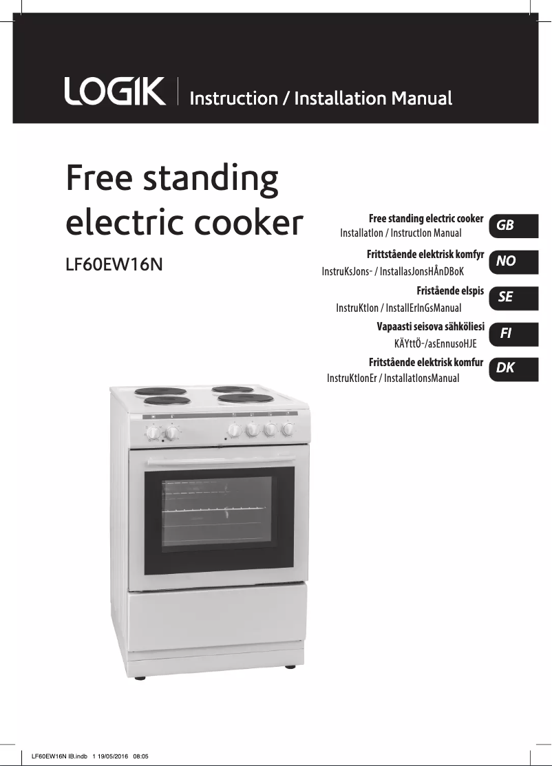 Page 1 de la notice Manuel utilisateur Logik LF60EW16N