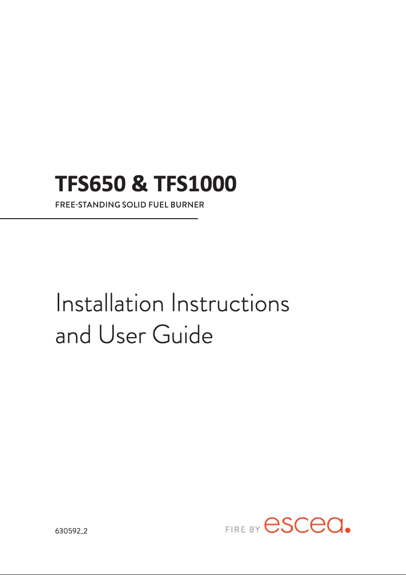 Page n°1 - Manuel utilisateur Escea TFS1000