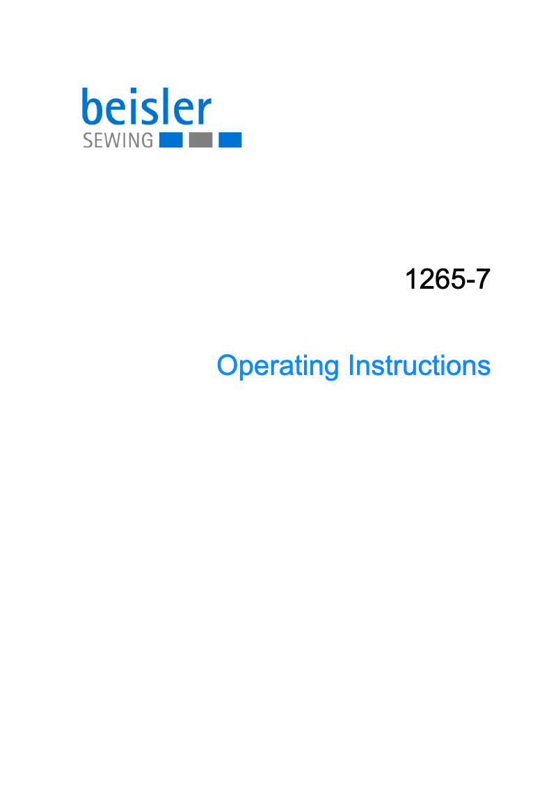 Page n°1 - Manuel utilisateur Dürkopp Adler 1265-5
