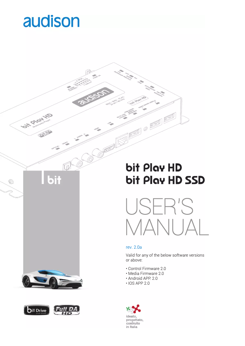 Page 1 de la notice Manuel utilisateur Audison bit Play HD