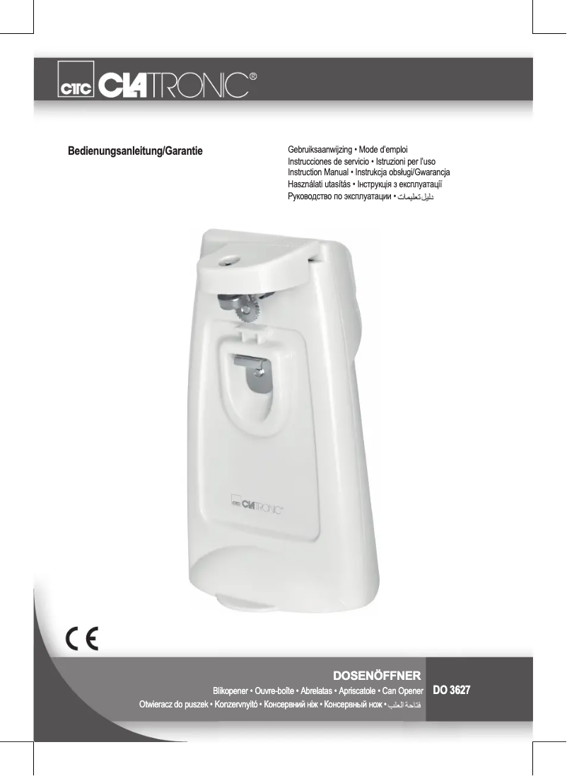 Página 1 del manual Manual de usuario Clatronic DO 3627