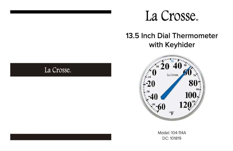 Page 1 de la notice Manuel utilisateur La Crosse Technology 104-114A