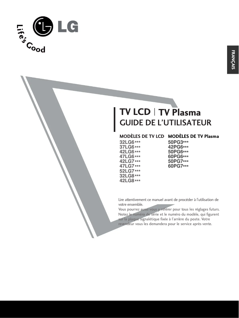 Page 1 de la notice Manuel utilisateur LG 47LG70YR