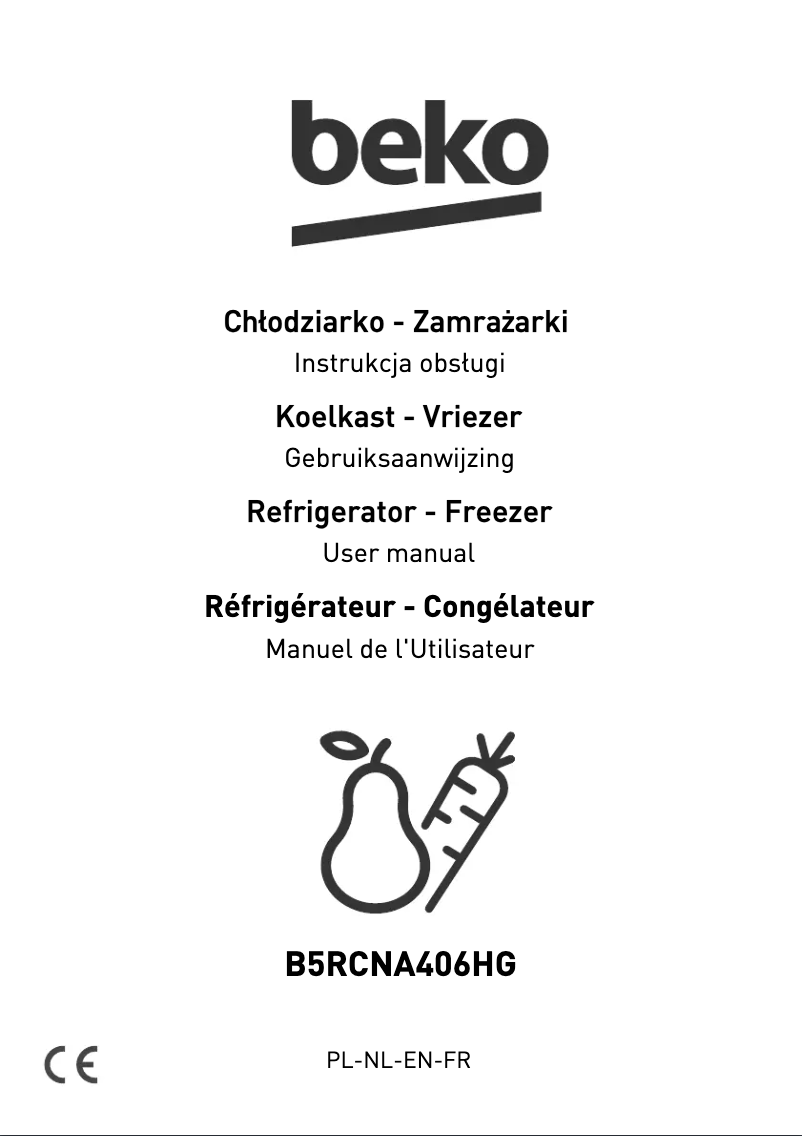 Page 1 de la notice Manuel utilisateur Beko B5RCNA406HG