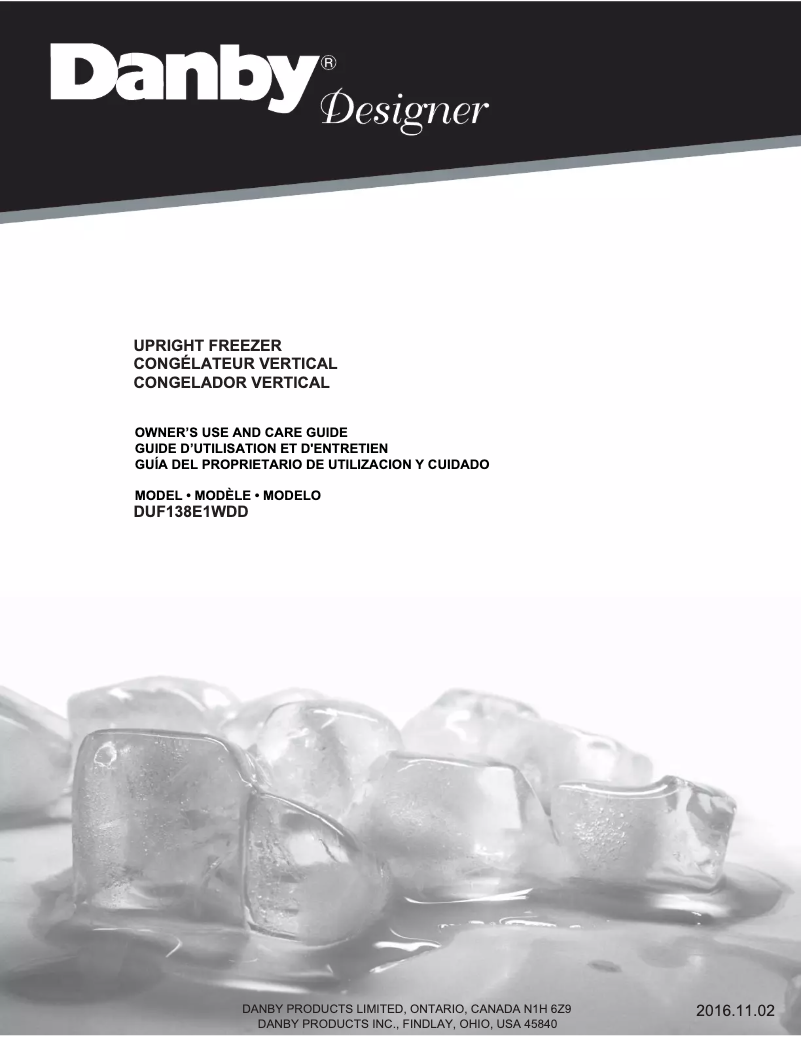 Page n°1 - Manuel utilisateur Danby DUF138E1