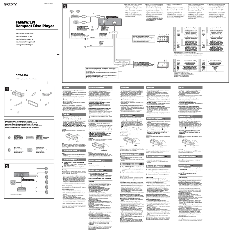 Image de la première page du manuel de l'appareil CDX-A360