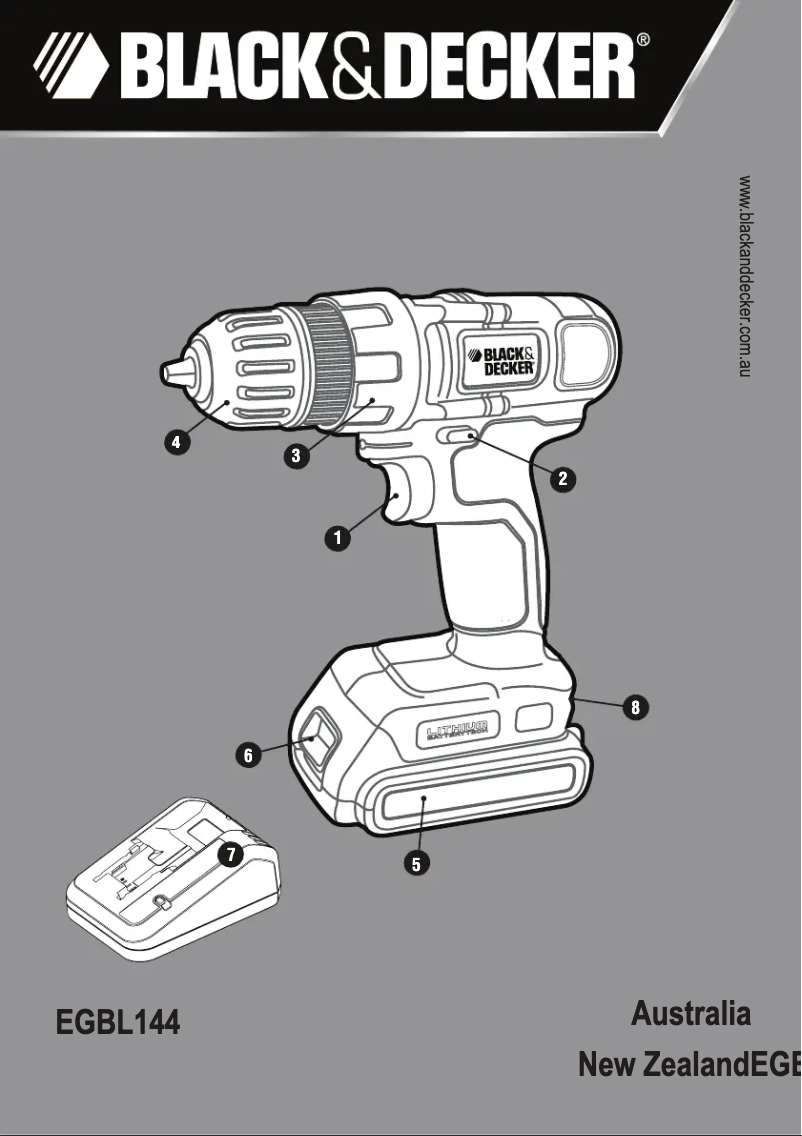 Page 1 de la notice Manuel utilisateur Black & Decker EGBL144