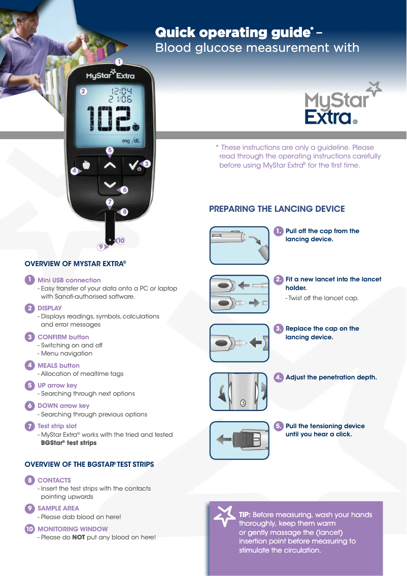 Page 1 de la notice Manuel utilisateur Sanofi MyStar Extra