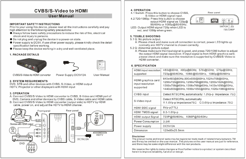 Page n°1 - Manuel utilisateur Ocean Matrix OMX-CV-HDMI