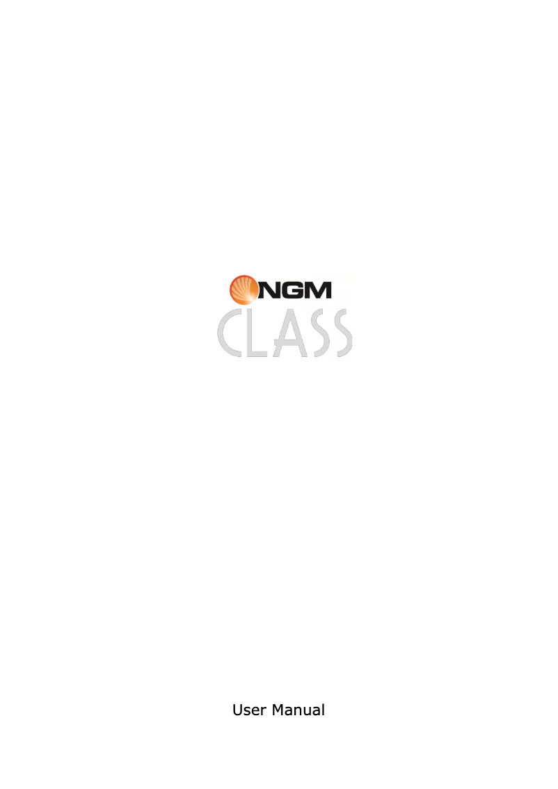 Page n°1 - Manuel utilisateur NGM Class