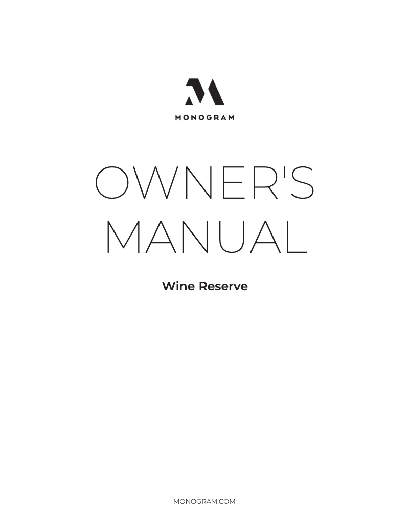 Page n°1 - Manuel d'utilisation et d'entretien Monogram ZDWI240HII