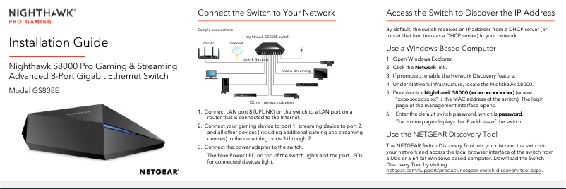 Image de la première page du manuel de l'appareil Nighthawk GS808E