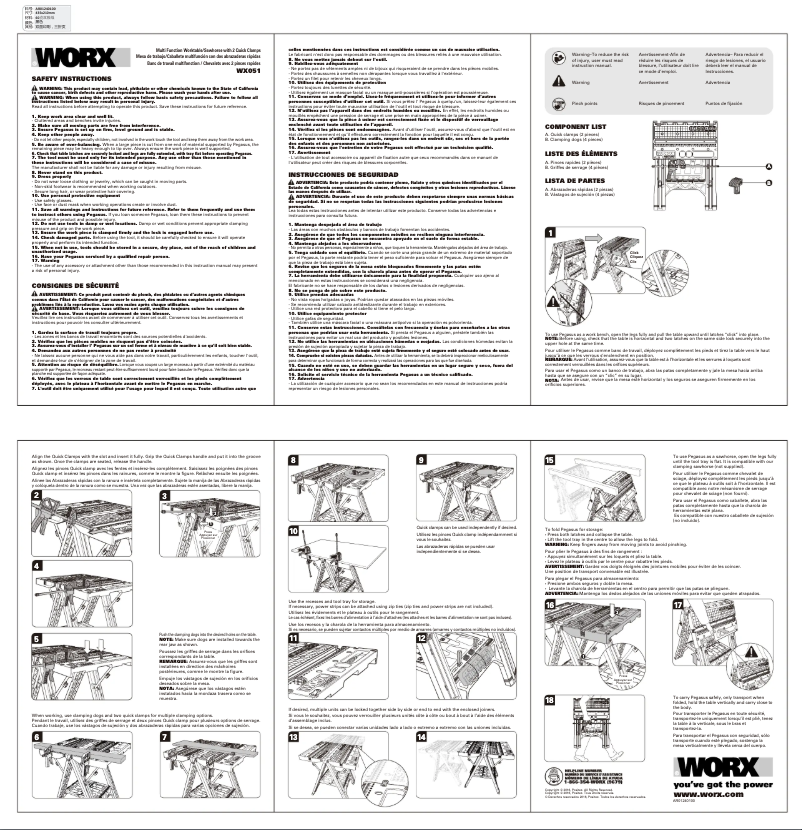 Page 1 de la notice Manuel utilisateur Worx WX051