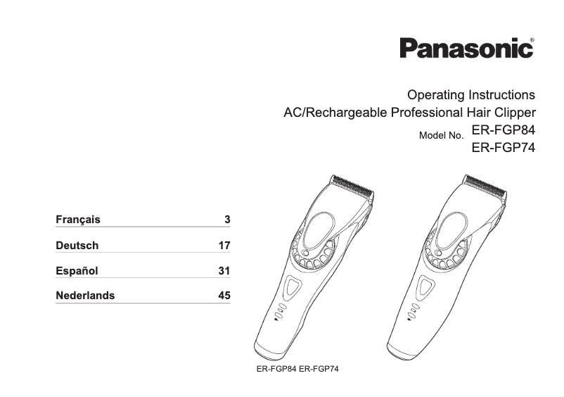 Página 1 del manual Manual de usuario Panasonic ER-FGP74