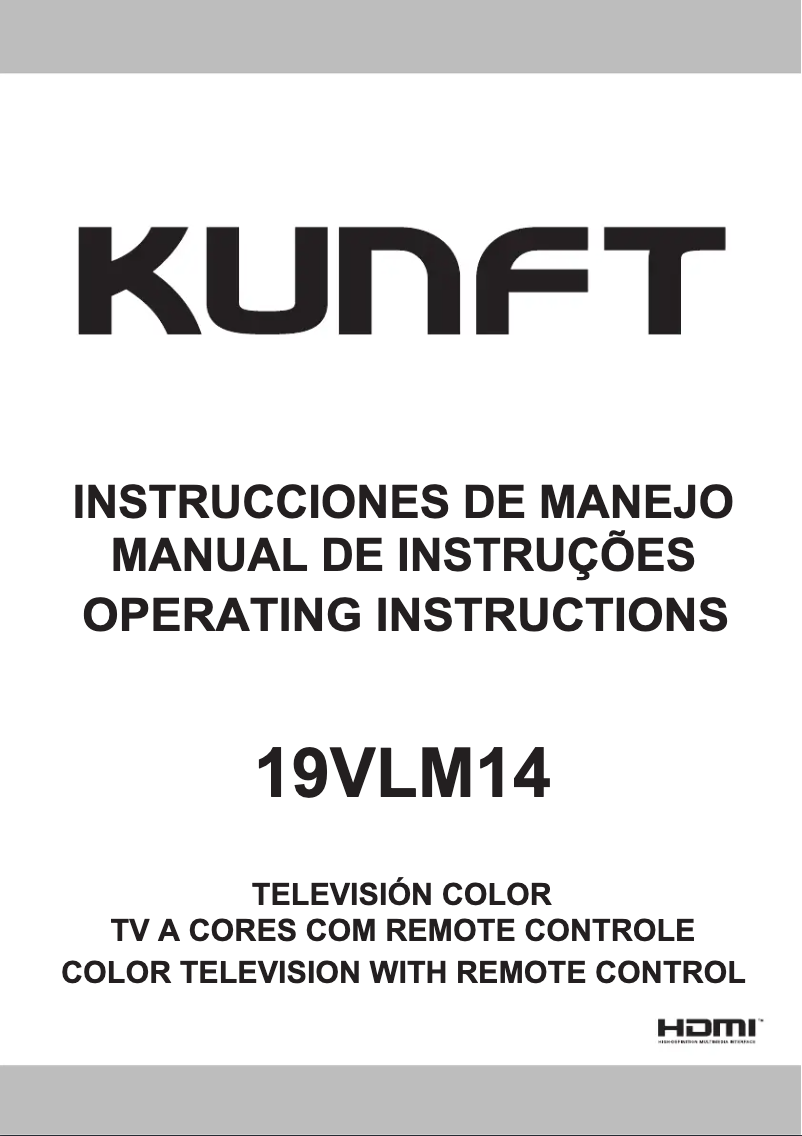 Page 1 de la notice Manuel utilisateur Kunft 19VLM14