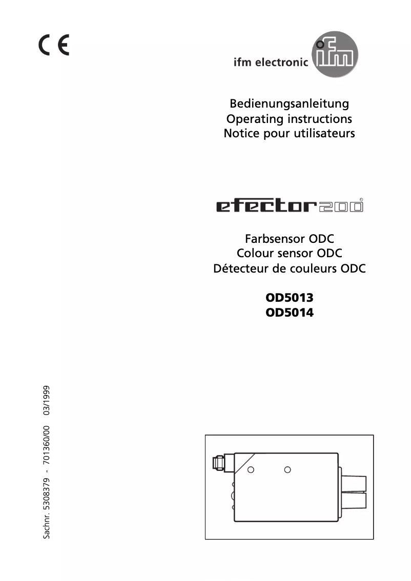 Page n°1 - Manuel utilisateur IFM OD5014