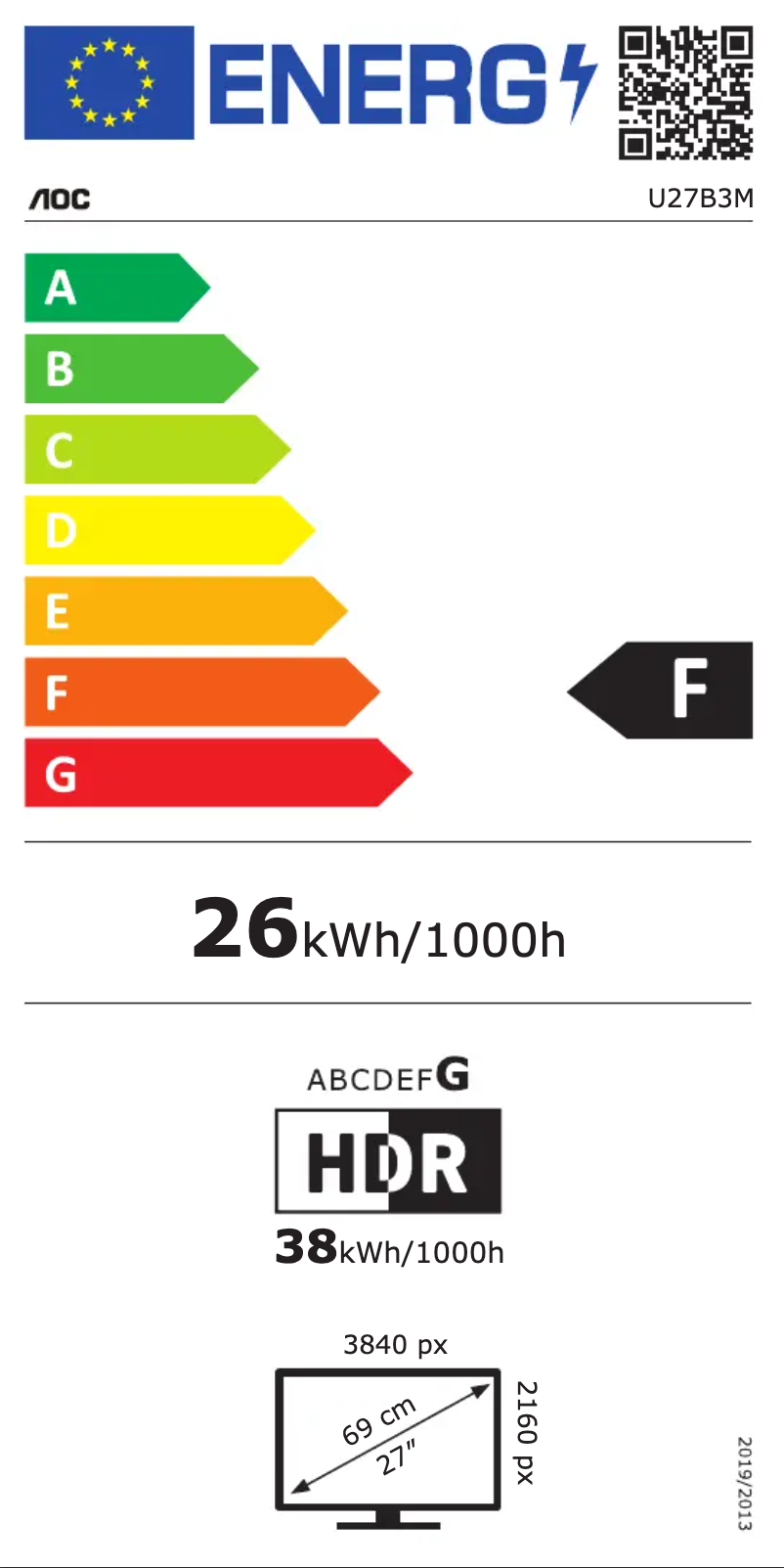 Page n°1 - Label énergétique AOC U27B3M