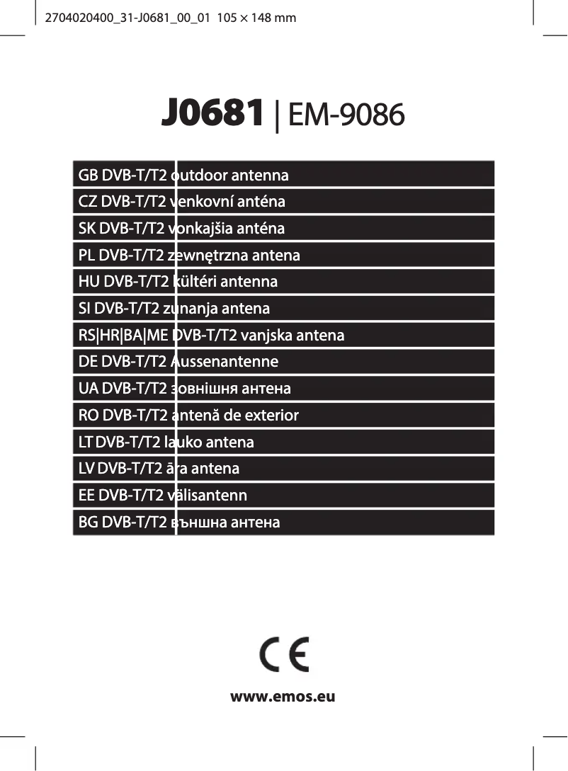 Page n°1 - Manuel utilisateur Emos J0681