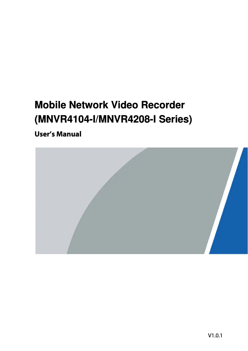 Image de la première page du manuel de l'appareil MNVR4104-GFWI