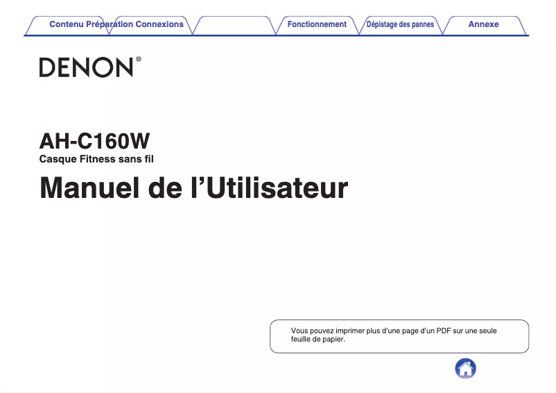Page n°1 - Manuel utilisateur Denon AH-C160W