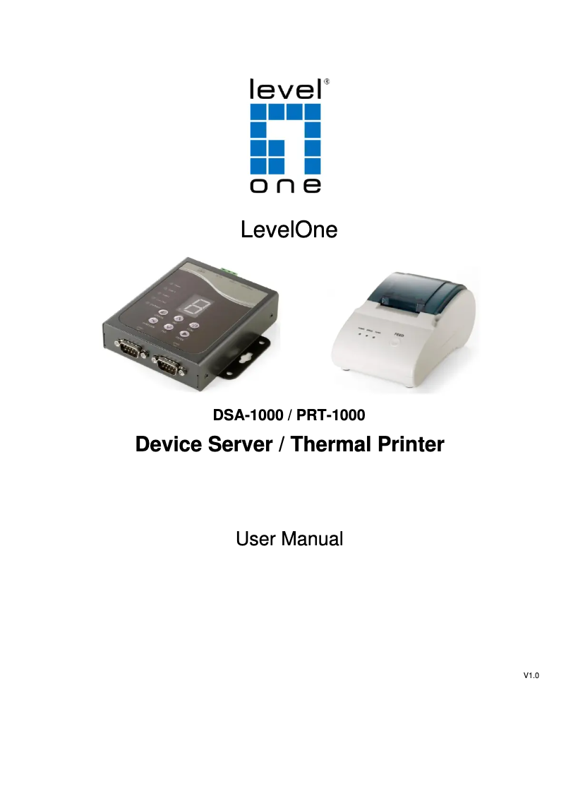 Page n°1 - Manuel utilisateur LevelOne DSA-1000