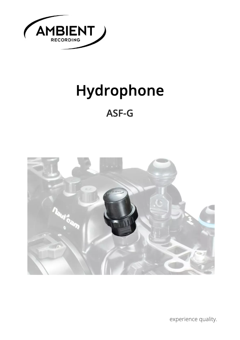 Page 1 of the manual User Manual Ambient ASF-G XLR
