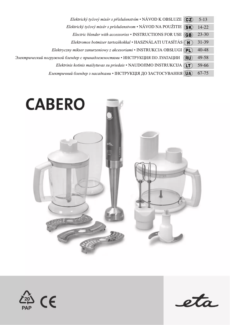 Image de la première page du manuel de l'appareil CABERO 2-in-1