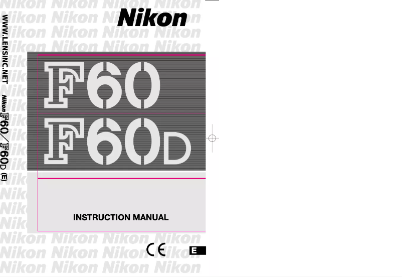 Page 1 de la notice Manuel utilisateur Nikon F60