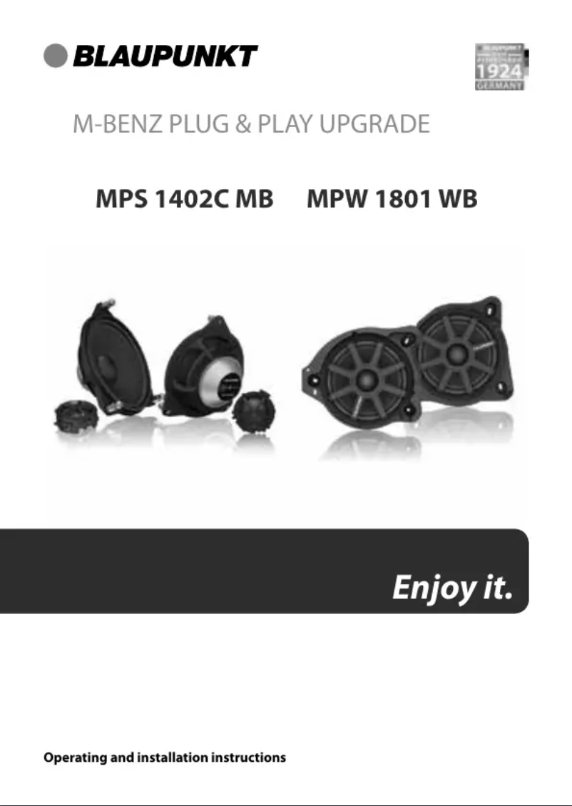 Page 1 de la notice Manuel utilisateur Blaupunkt MPS 1402C MB