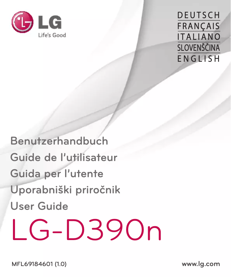 Page 1 de la notice Manuel utilisateur LG F60