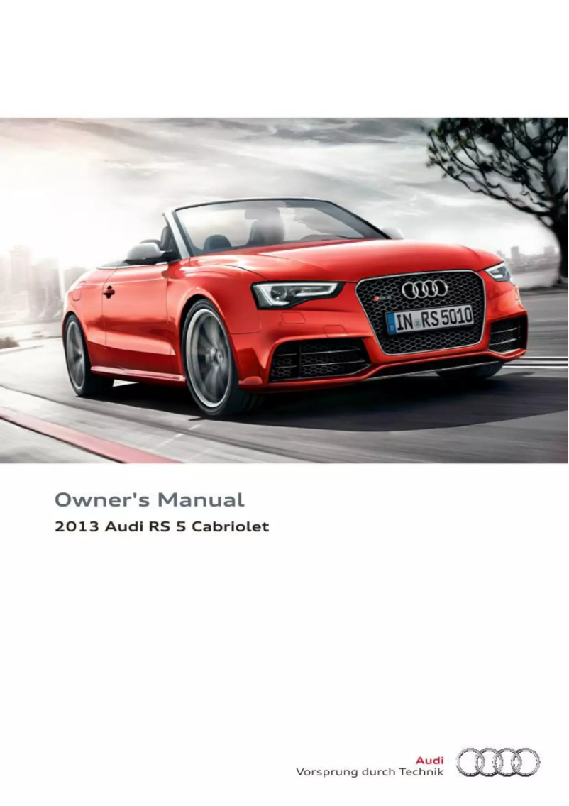 Page 1 de la notice Manuel utilisateur Audi RS5 Cabriolet (2013)