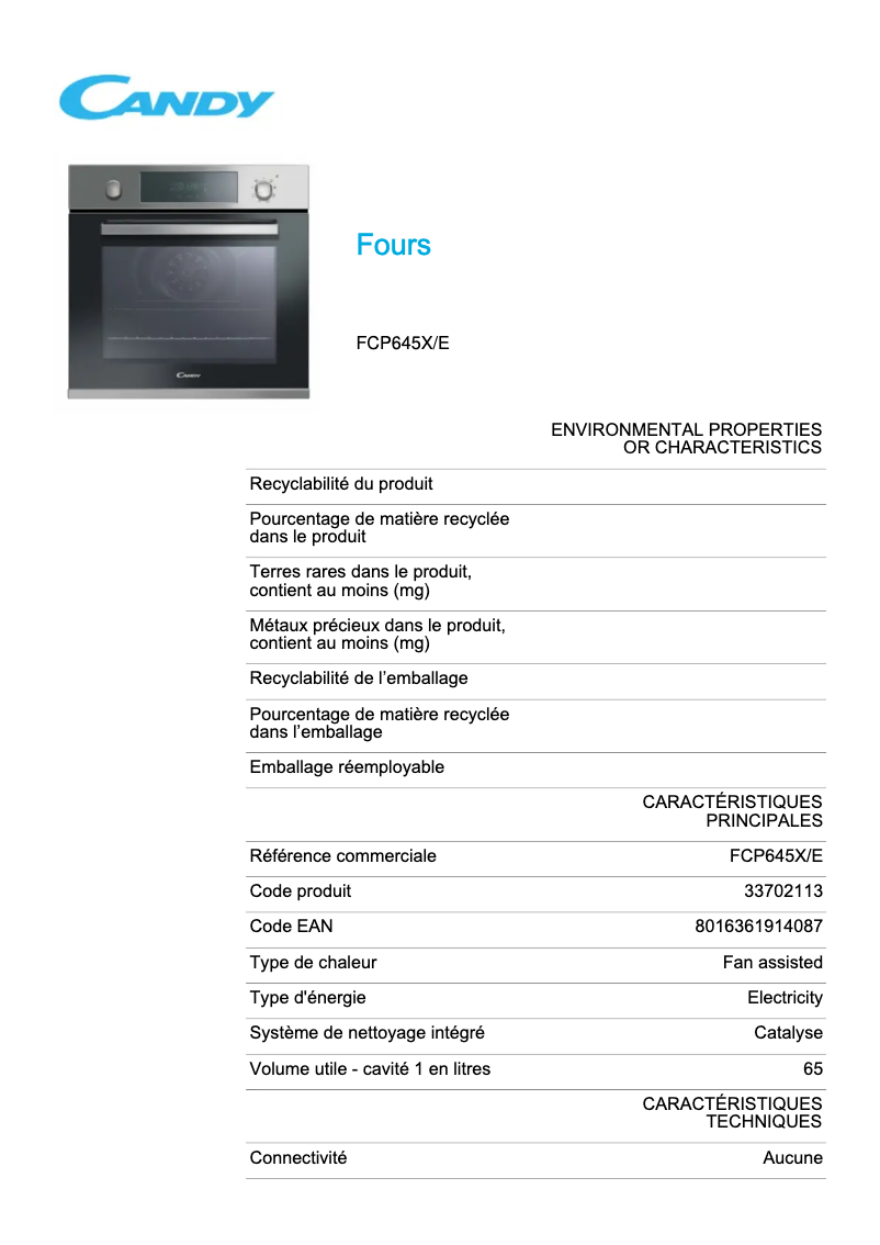 Image de la première page du manuel de l'appareil FCP645X/E