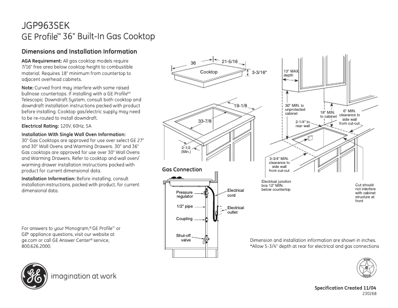 Image de la première page du manuel de l'appareil Profile JGP963SEKSS