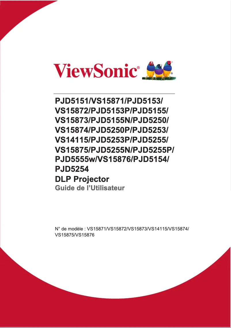 Page 1 de la notice Manuel utilisateur Viewsonic PJD5254