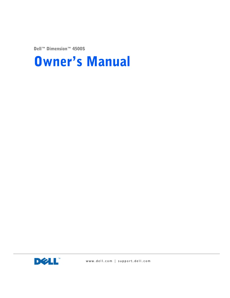 Page n°1 - Manuel utilisateur Dell Dimension 4500S