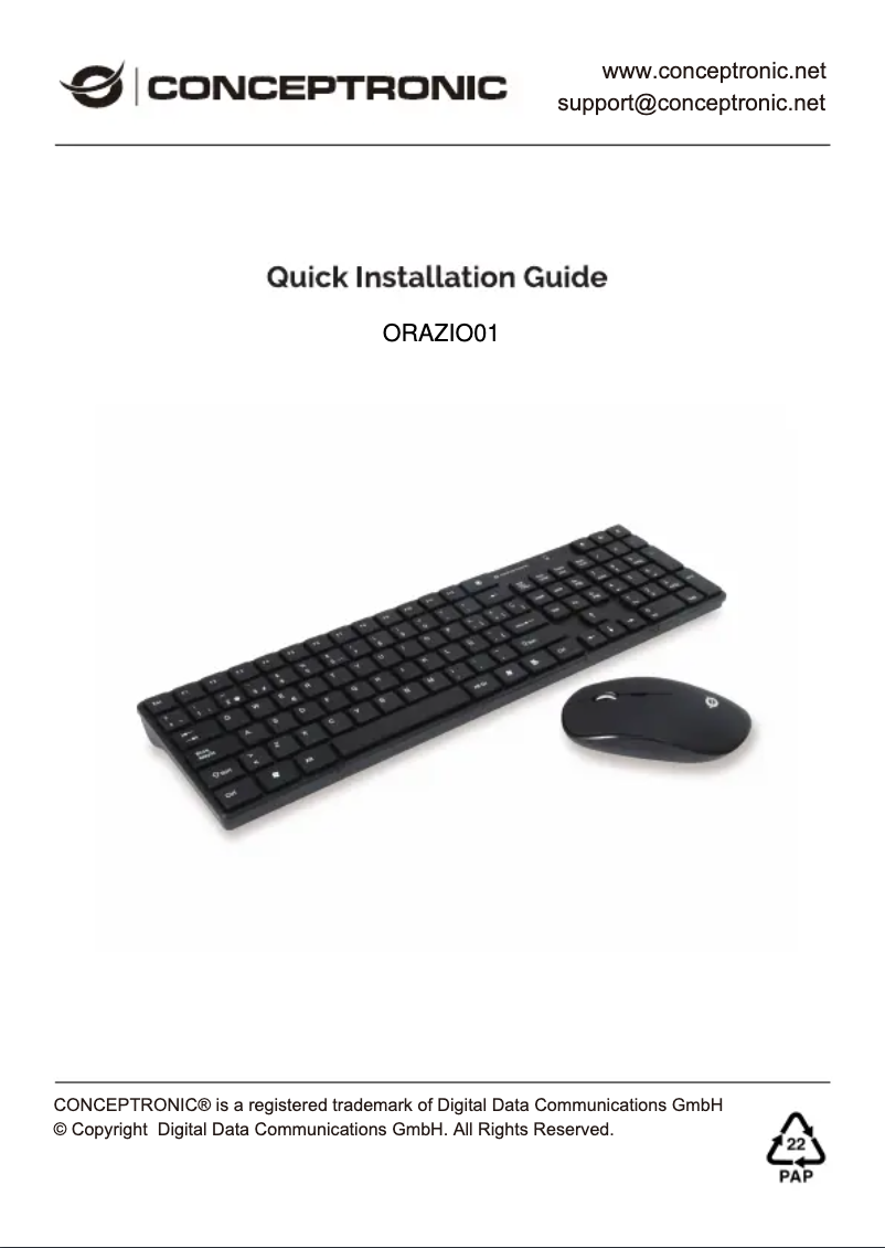 Page n°1 - Manuel utilisateur Conceptronic ORAZIO01DE