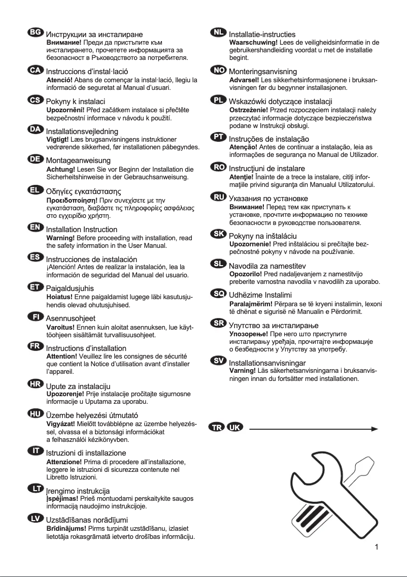 Page 1 de la notice Guide d'installation Electrolux KRD6DE18S