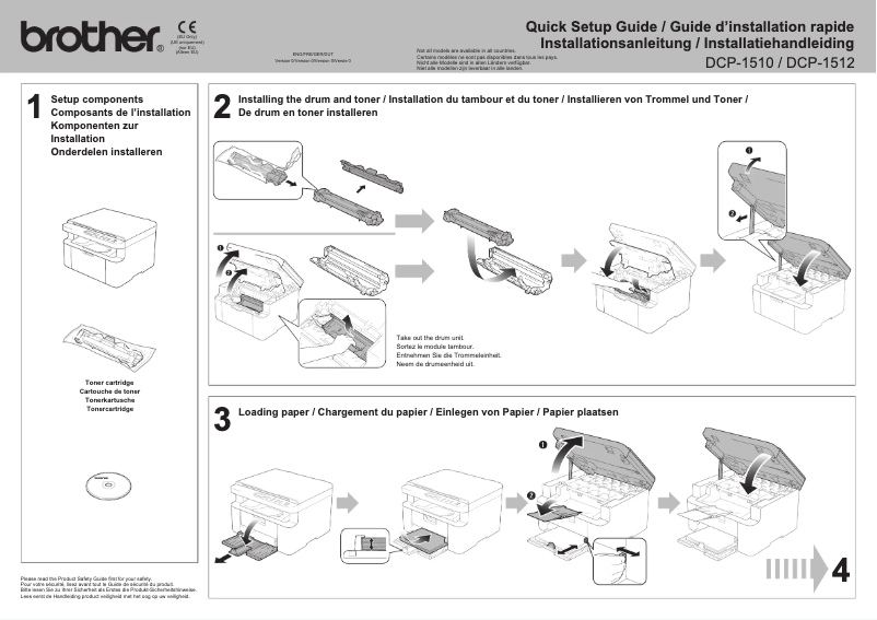 Image de la première page du manuel de l'appareil DCP-1512A