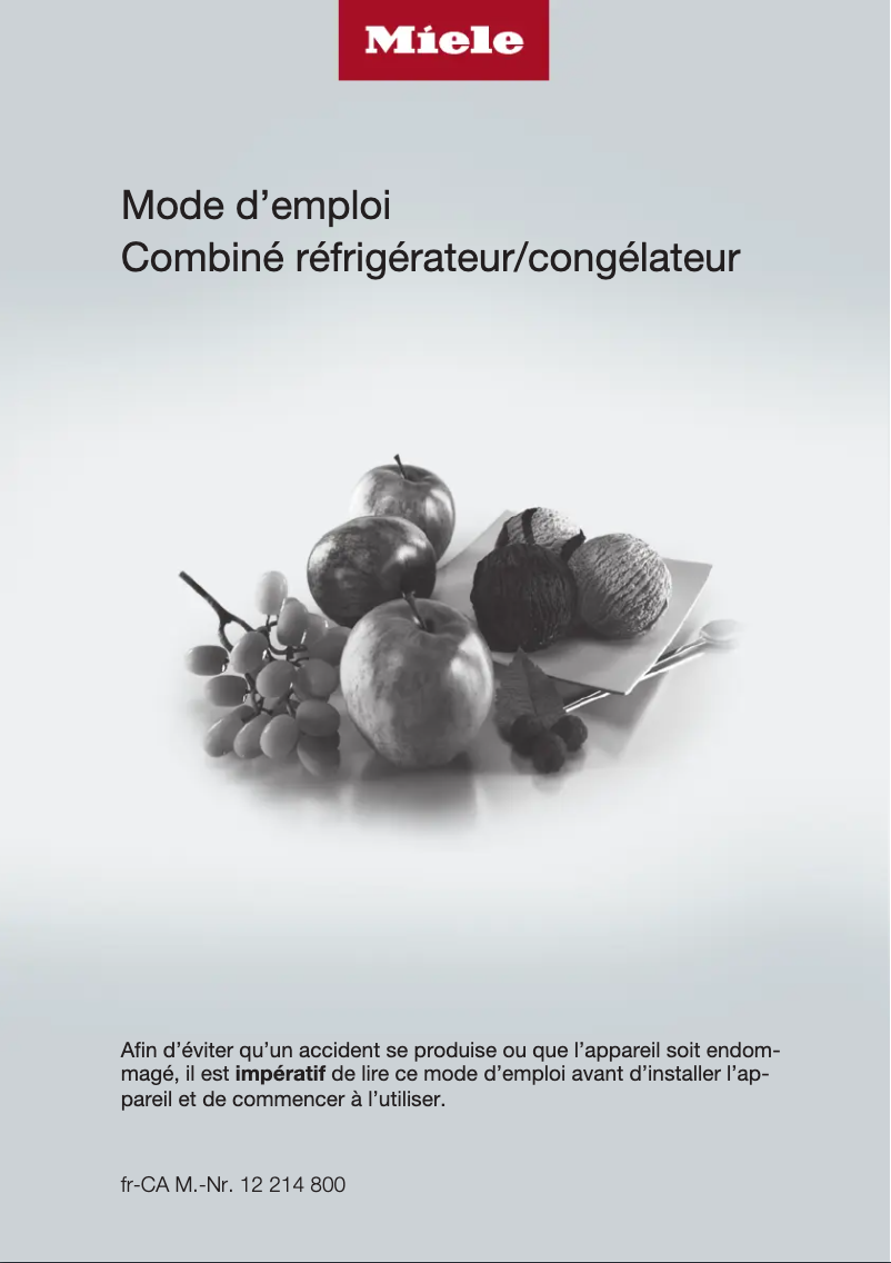 Page n°1 - Manuel utilisateur Miele KFN 7734 D