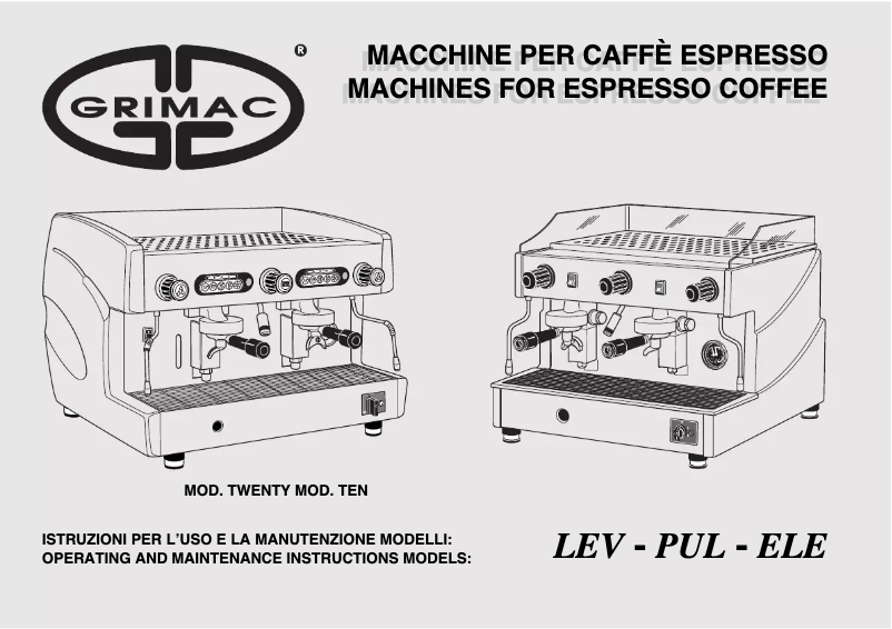 Page 1 de la notice Manuel utilisateur Grimac Twenty