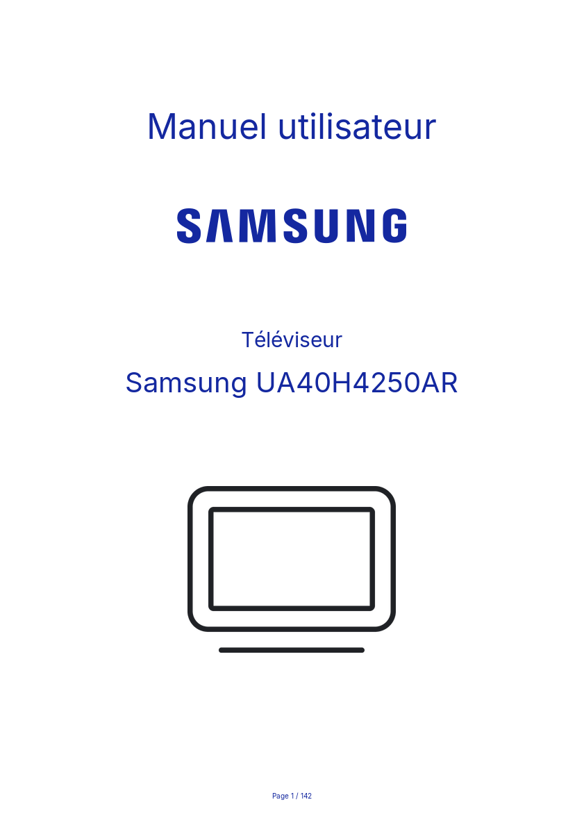 Page 1 de la notice Manuel utilisateur Samsung UA40H4250AR