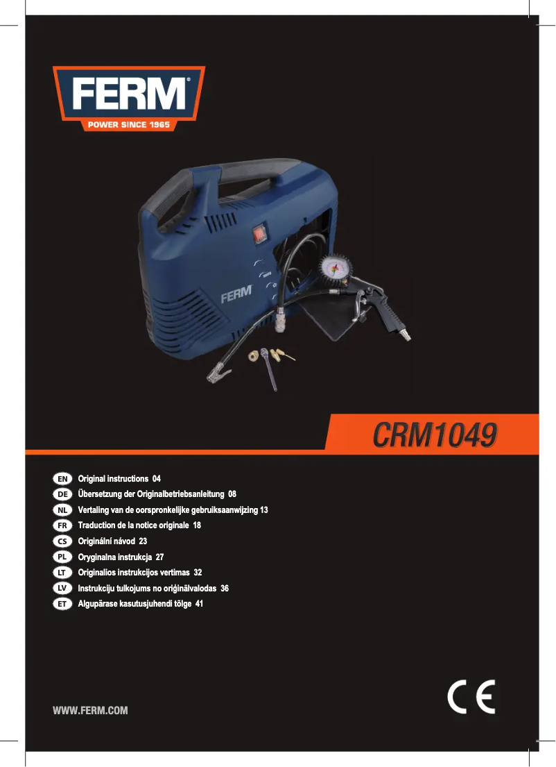 Page 1 de la notice Manuel utilisateur Ferm CRM1049