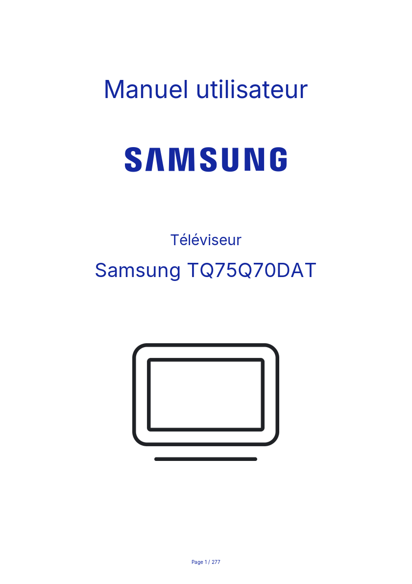 Page n°1 - Manuel utilisateur Samsung TQ75Q70DAT