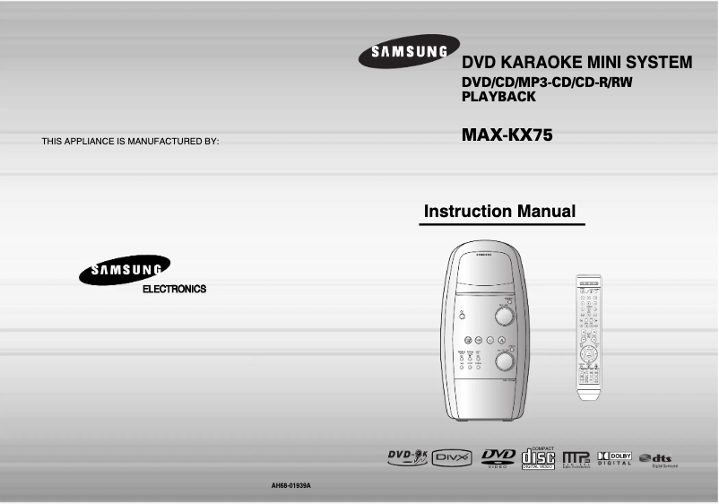Page 1 de la notice Manuel utilisateur Samsung MAX-KX75