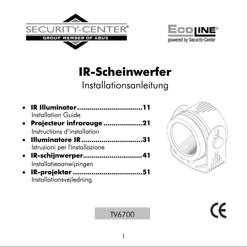 Page 1 de la notice Manuel utilisateur Abus TV6700