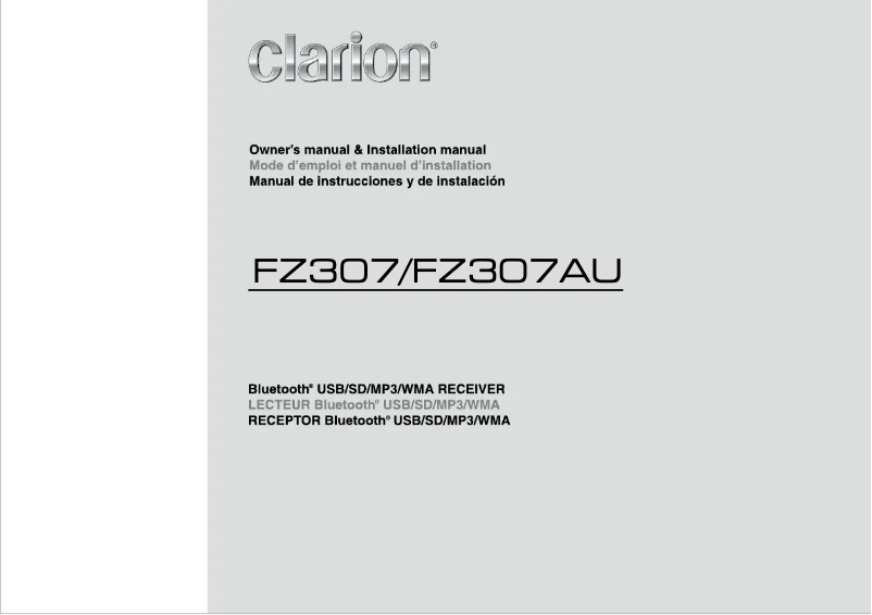 Page n°1 - Manuel utilisateur Clarion FZ307